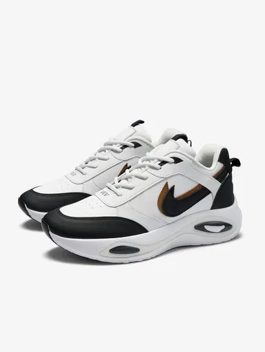 GVOLF Men White Sports Shoes with Synthetic Leather Upper, Lace-Up Low Top Flat Sole Running Walking Gym Shoes for Daily Wear Size 6 Size 9 thumbnail 1