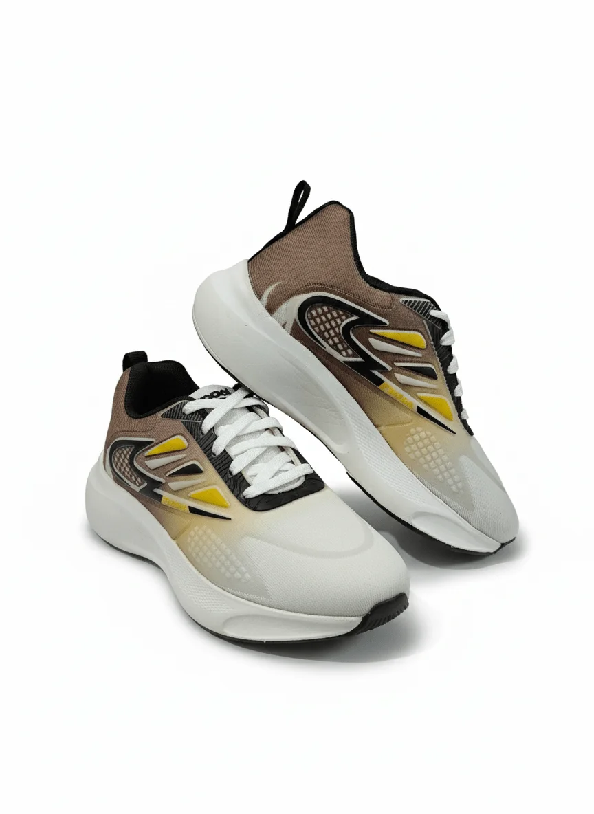 GVOLF Men Sports Shoes with Synthetic Leather Upper, Lace-Up Low Top Flat Sole Running Walking Gym Shoes for Daily Wear Size 6 Size 6 Size 6 image 2