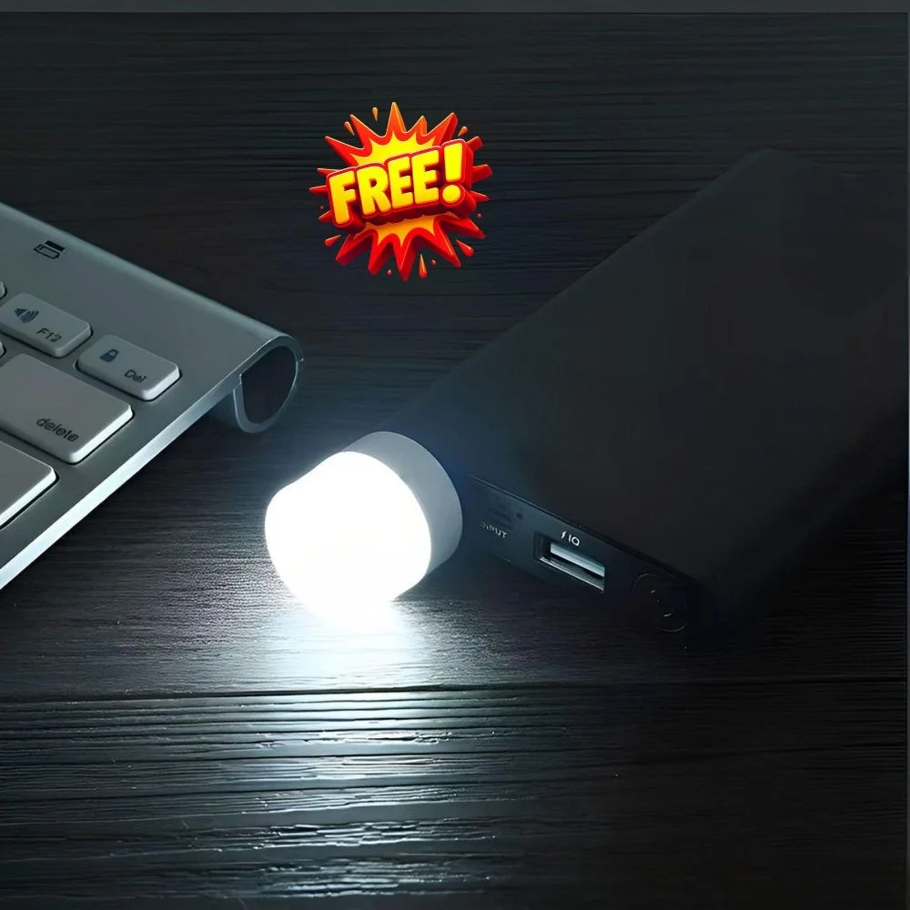Flexible USB LED Light (1 Pc) + Mini USB Night Light Bulb (1 Pc) + Portable USB Fan (1 Pc) | USB Light & Fan Gadget Combo for Laptop, PC, Mobile & Power Bank image 4