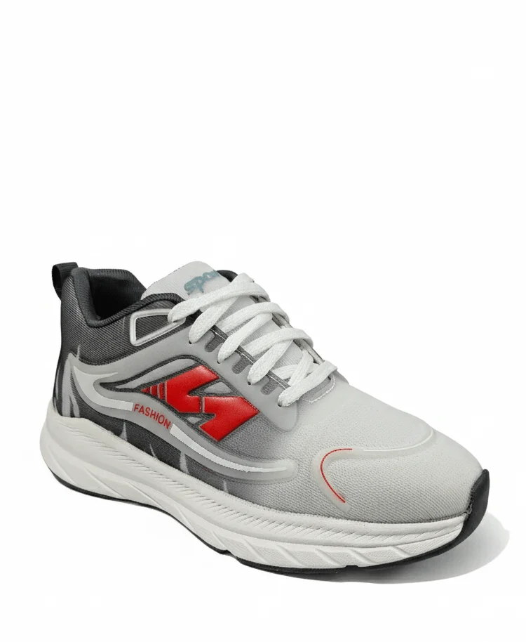 GVOLF Men Sports Shoes with Synthetic Leather Upper, Lace-Up Low Top Flat Sole Running Walking Gym Shoes for Daily Wear Size 6 image 1