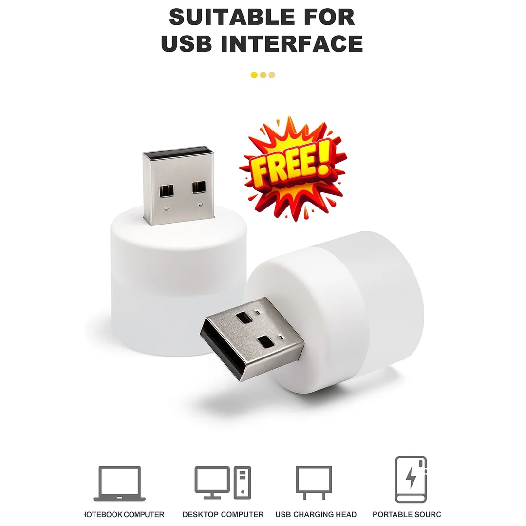 Flexible USB LED Light (2 Pc) + Mini USB Night Light Bulb (2 Pc) + Portable USB Fan (1 Pc) | USB Light & Fan Gadget Combo for Laptop, PC, Mobile & Power Bank image 4