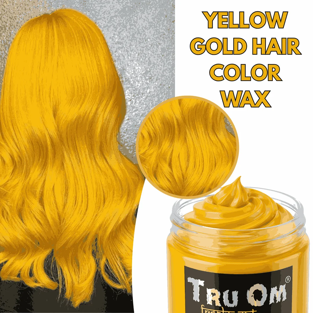 TRUOM Temporary Hair Color Wax Yellow Gold – 1-Day Washable Hair Styling for Men and Women, Vibrant Easy Apply Hair Color image 2