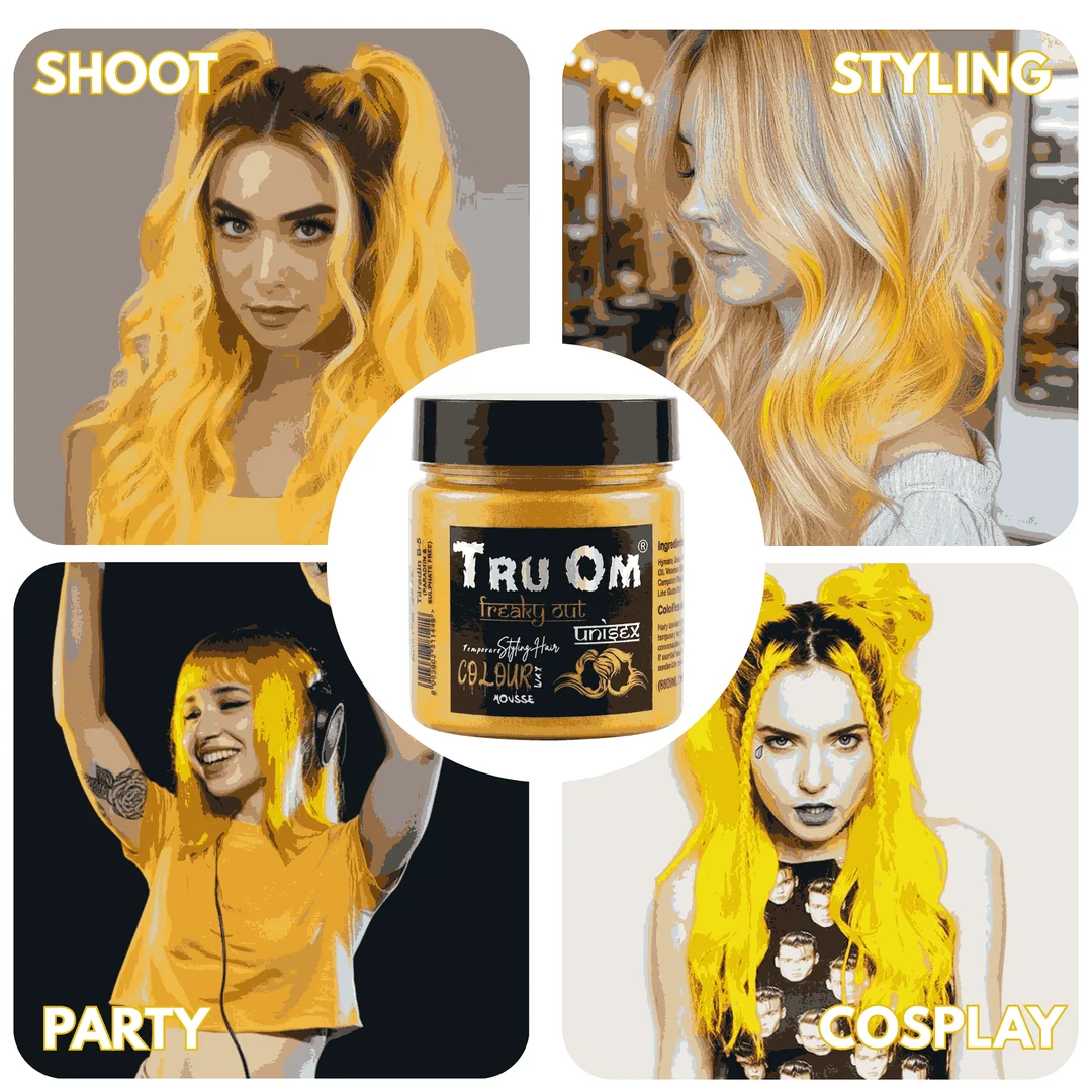 TRUOM Temporary Hair Color Wax Yellow Gold – 1-Day Washable Hair Styling for Men and Women, Vibrant Easy Apply Hair Color image 3