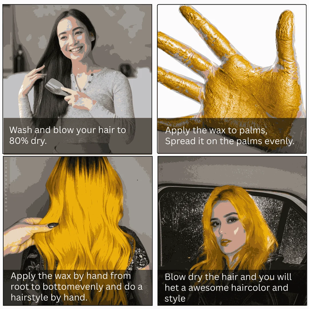 TRUOM Temporary Hair Color Wax Yellow Gold – 1-Day Washable Hair Styling for Men and Women, Vibrant Easy Apply Hair Color image 5