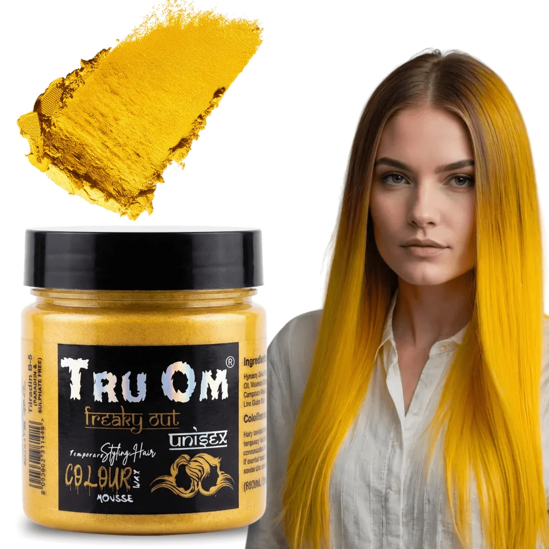 TRUOM Temporary Hair Color Wax Yellow Gold – 1-Day Washable Hair Styling for Men and Women, Vibrant Easy Apply Hair Color image 1