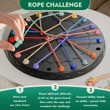 Kids Rope Puzzle IQ Game Brain Teaser Strategy Board Toy for Logical Thinking Focus Concentration Educational Learning Game for Preschool Ages 3+ Fun Problem Solving Activity Challenge thumbnail 1