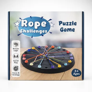 Educational Rope Challenge Game for Kids | IQ Brain Development Puzzle Toy | Multicolor Learning Board Game for Boys & Girls thumbnail 1