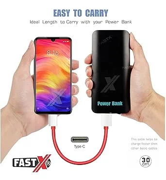 Compatible OnePlus Type C Dash Warp Charge Cable 30cm 4A Fast Charging Short Mini Data Sync Power Bank Wall Charger Cable Black image 1