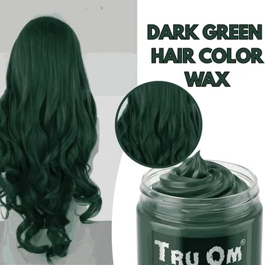 TRUOM Temporary Hair Color Wax for Men and Women 1 Day 1 Wash Perfect Hair Styling Dark Green thumbnail 1