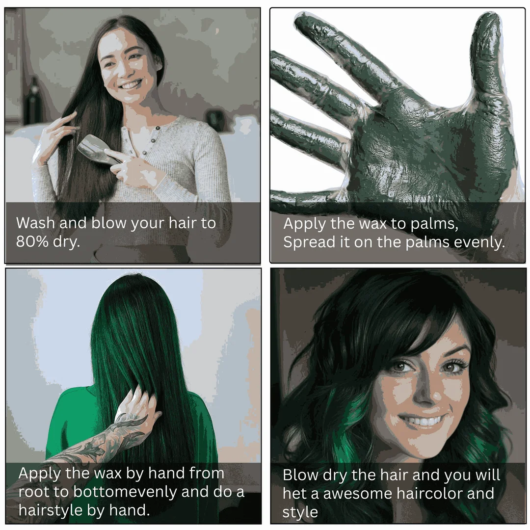 TRUOM Temporary Hair Color Wax for Men and Women 1 Day 1 Wash Perfect Hair Styling Dark Green image 4