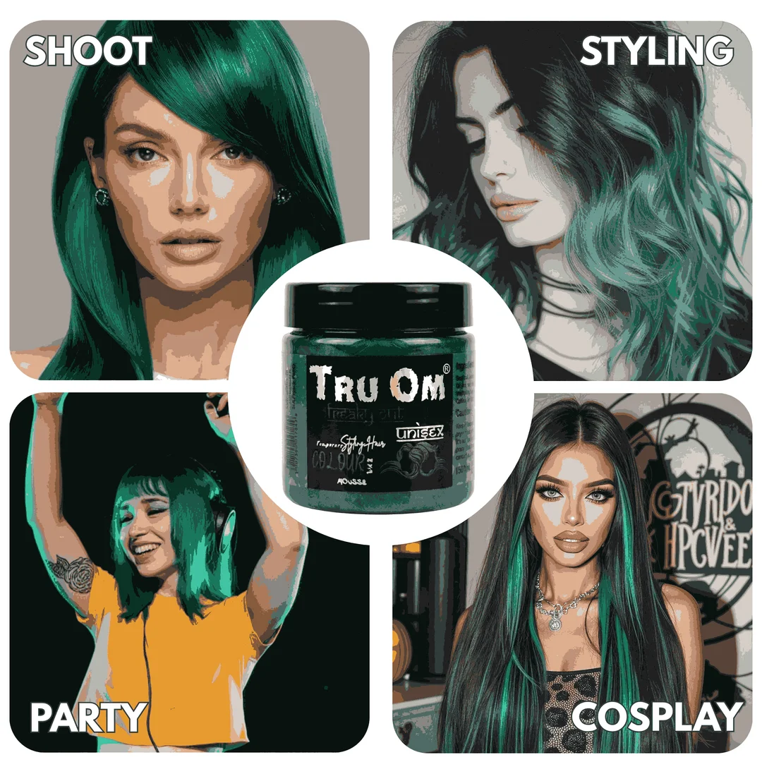 TRUOM Temporary Hair Color Wax for Men and Women 1 Day 1 Wash Perfect Hair Styling Dark Green image 5