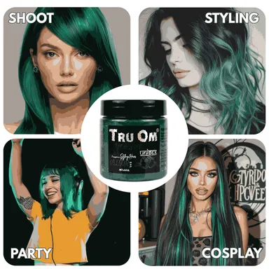 TRUOM Temporary Hair Color Wax for Men and Women 1 Day 1 Wash Perfect Hair Styling Dark Green thumbnail 4