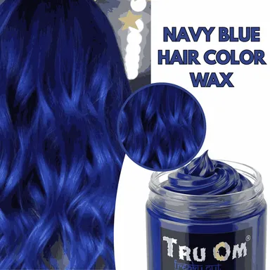 TRUOM Temporary Hair Color Wax for Men and Women 1 Day 1 Wash Perfect Hair Styling Navy Blue thumbnail 1