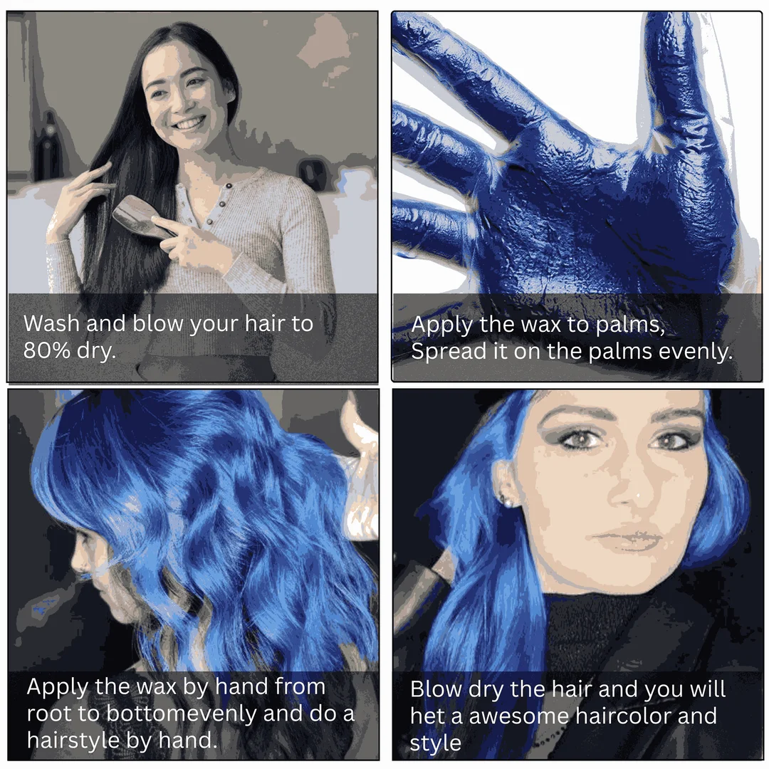 TRUOM Temporary Hair Color Wax for Men and Women 1 Day 1 Wash Perfect Hair Styling Navy Blue image 4