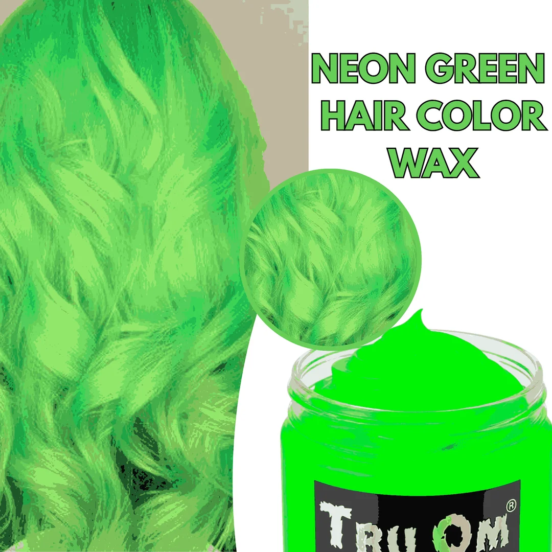 TRUOM Temporary Hair Color Wax for Men and Women 1 Day 1 Wash Perfect Hair Styling Neon Green image 2