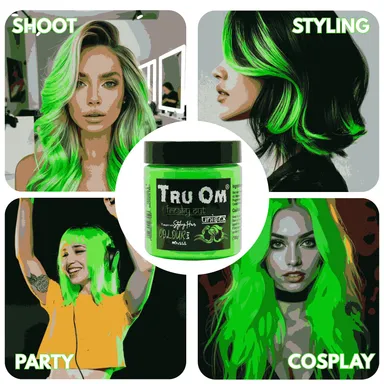 TRUOM Temporary Hair Color Wax for Men and Women 1 Day 1 Wash Perfect Hair Styling Neon Green thumbnail 4