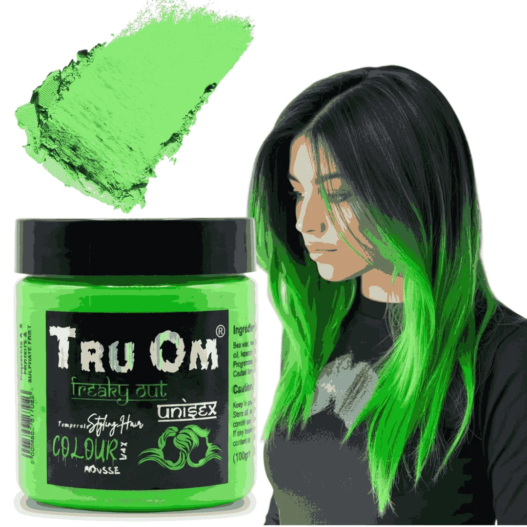 TRUOM Temporary Hair Color Wax for Men and Women 1 Day 1 Wash Perfect Hair Styling Neon Green image 1