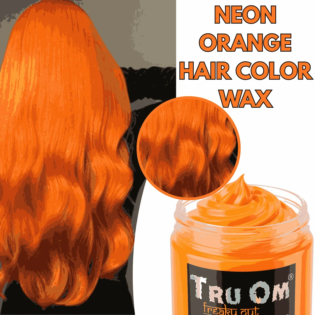 TRUOM Temporary Hair Color Wax for Men and Women 1 Day 1 Wash Perfect Hair Styling Neon Orange image 2