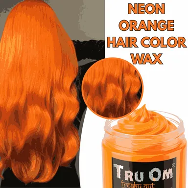 TRUOM Temporary Hair Color Wax for Men and Women 1 Day 1 Wash Perfect Hair Styling Neon Orange thumbnail 1