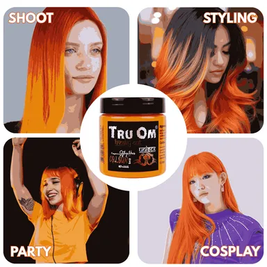 TRUOM Temporary Hair Color Wax for Men and Women 1 Day 1 Wash Perfect Hair Styling Neon Orange thumbnail 4