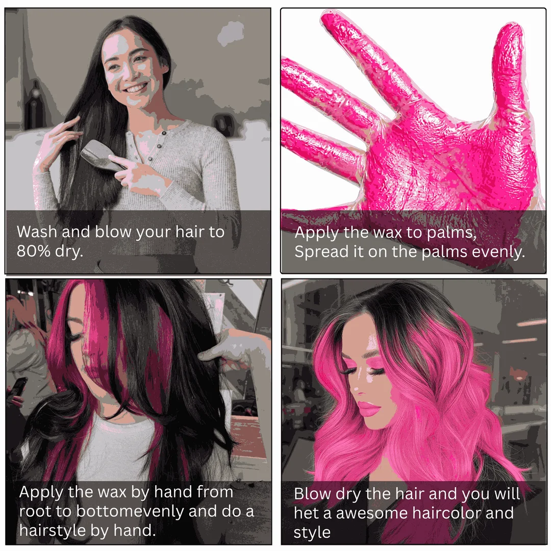 TRUOM Temporary Hair Color Wax for Men and Women 1 Day 1 Wash Perfect Hair Styling Hot Pink image 3