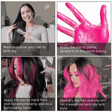 TRUOM Temporary Hair Color Wax for Men and Women 1 Day 1 Wash Perfect Hair Styling Hot Pink thumbnail 2