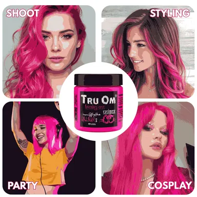 TRUOM Temporary Hair Color Wax for Men and Women 1 Day 1 Wash Perfect Hair Styling Hot Pink thumbnail 3