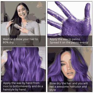 TRUOM Temporary Hair Color Wax for Men and Women 1 Day 1 Wash Perfect Hair Styling Purple thumbnail 2