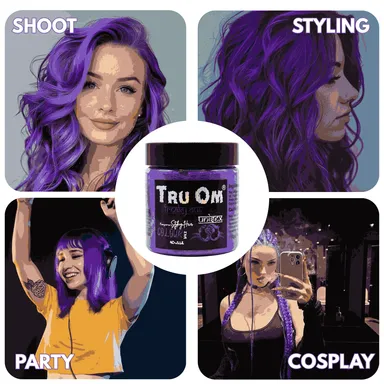 TRUOM Temporary Hair Color Wax for Men and Women 1 Day 1 Wash Perfect Hair Styling Purple thumbnail 4