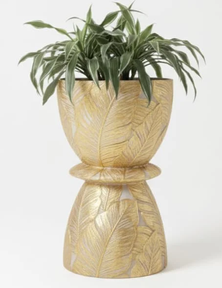 Indoor Decorative Plant Pot for Living Room Balcony Office | Ceramic Planter with Drainage Hole & Tray | Modern Round Flower Pot for Home Garden Decor image 2