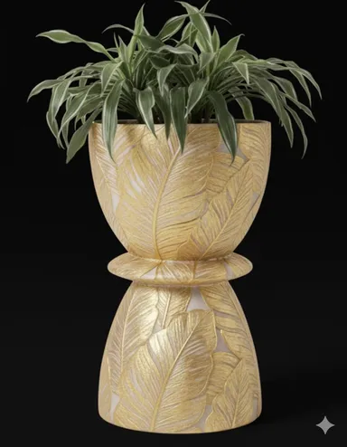 Indoor Decorative Plant Pot for Living Room Balcony Office | Ceramic Planter with Drainage Hole & Tray | Modern Round Flower Pot for Home Garden Decor thumbnail 3