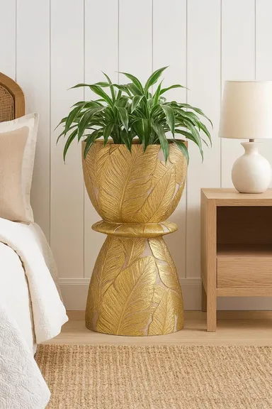 Indoor Decorative Plant Pot for Living Room Balcony Office | Ceramic Planter with Drainage Hole & Tray | Modern Round Flower Pot for Home Garden Decor thumbnail 4