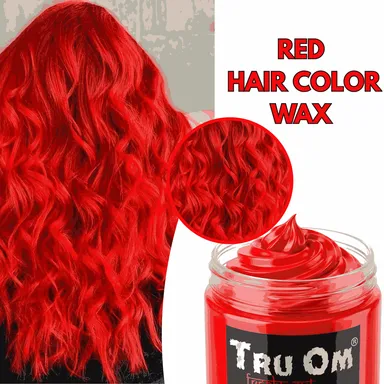 TRUOM Temporary Hair Color Wax for Men and Women 1 Day 1 Wash Perfect Hair Styling Hot Red thumbnail 1