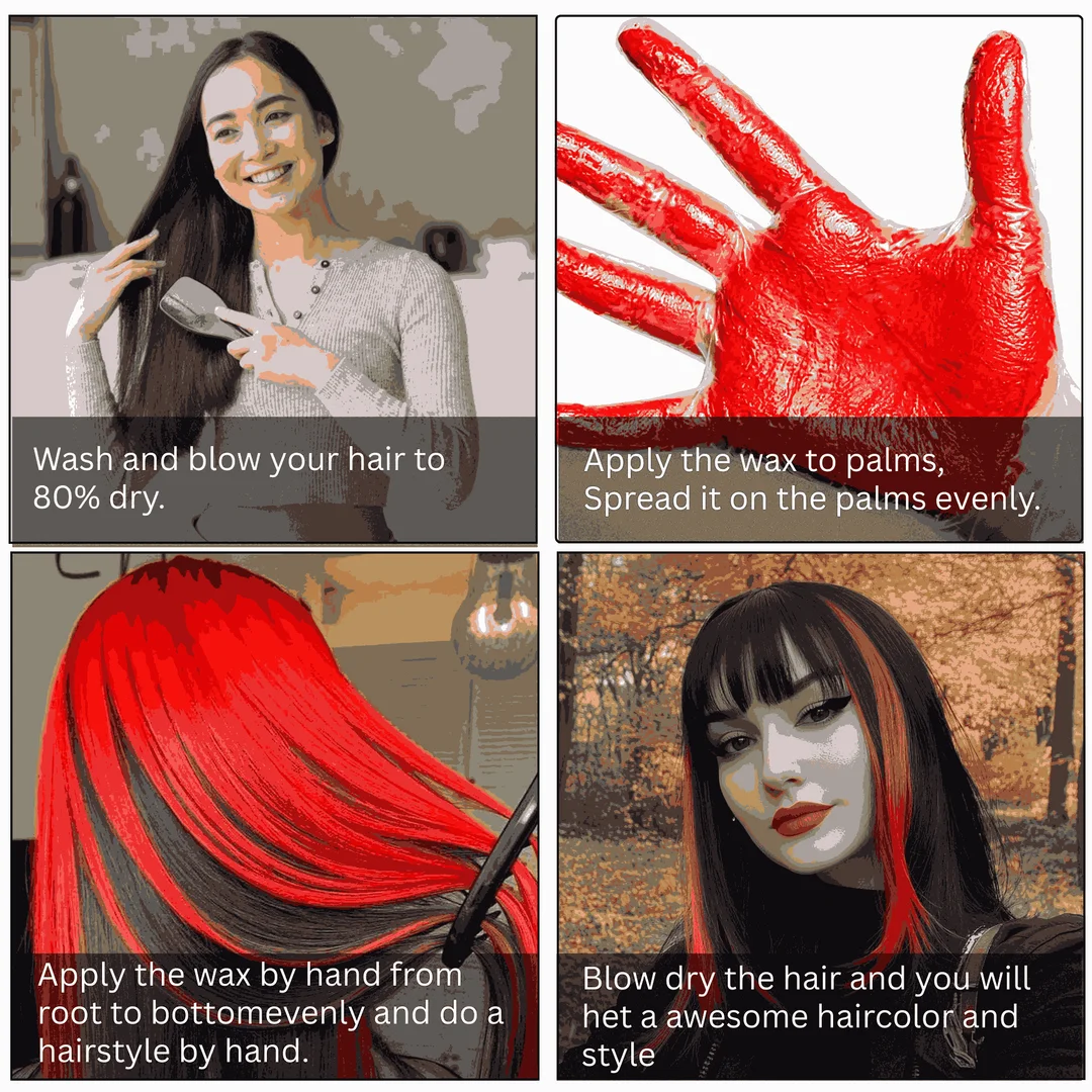 TRUOM Temporary Hair Color Wax for Men and Women 1 Day 1 Wash Perfect Hair Styling Hot Red image 3