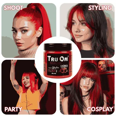 TRUOM Temporary Hair Color Wax for Men and Women 1 Day 1 Wash Perfect Hair Styling Hot Red thumbnail 3