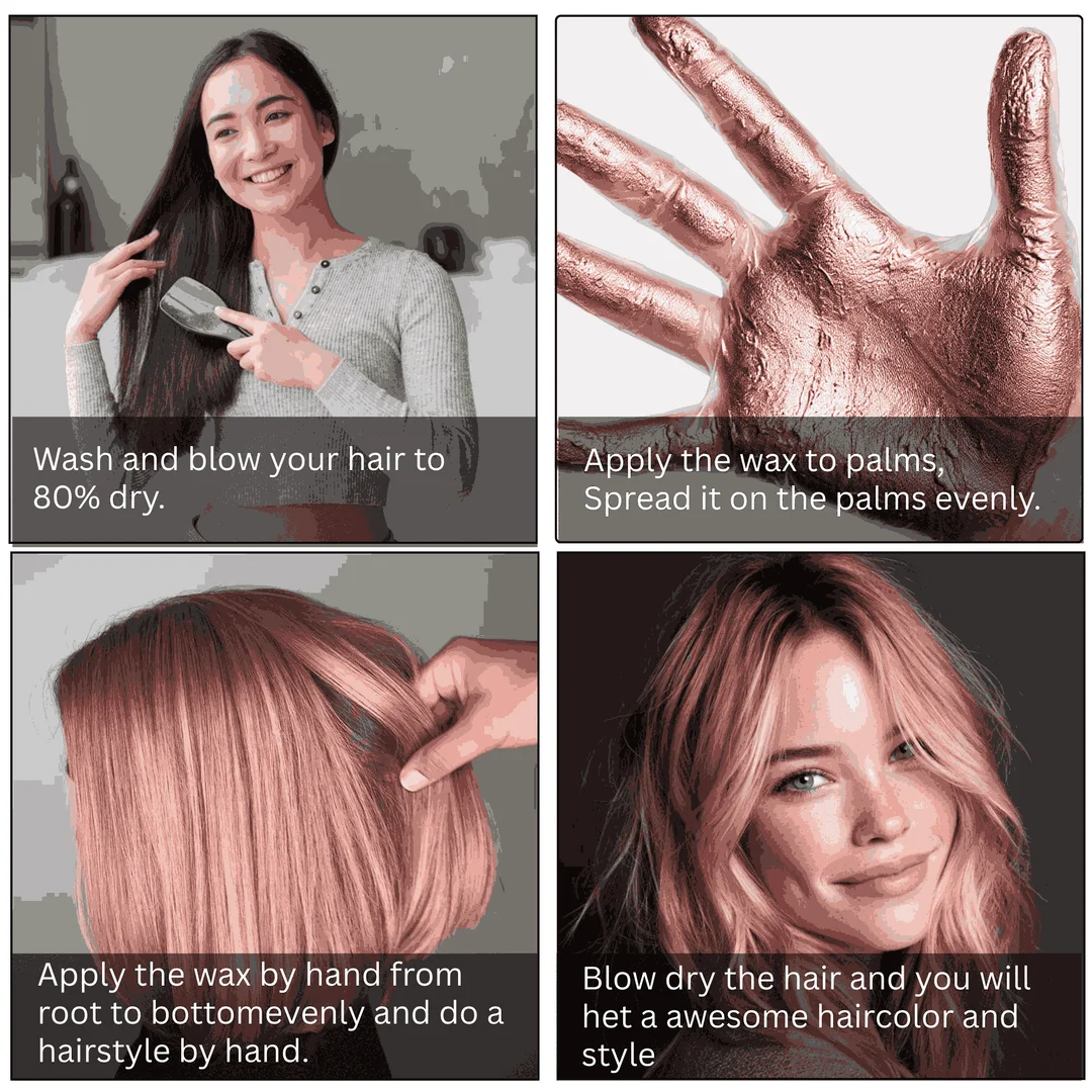 TRUOM Temporary Hair Color Wax for Men and Women 1 Day 1 Wash Perfect Hair Styling Rose Gold image 4