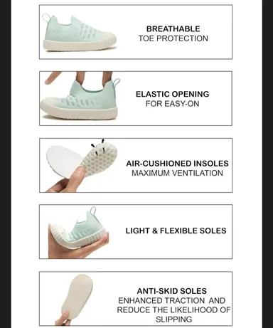 Cloudy Toddlers First Step Shoes - Sea Green- boys and girls thumbnail 3