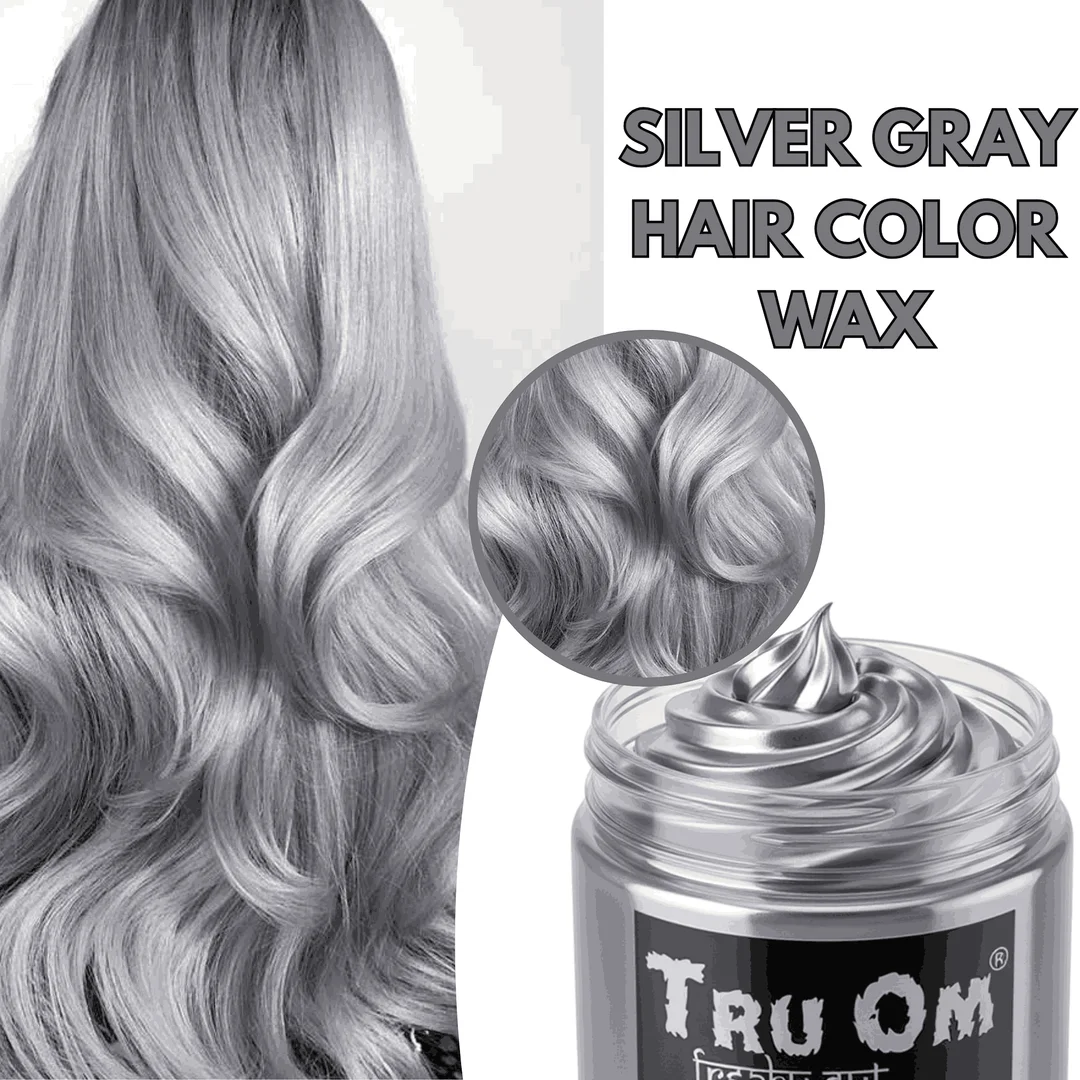 TRUOM Temporary Hair Color Wax for Men and Women 1 Day 1 Wash Perfect Hair Styling Silver Gray image 2