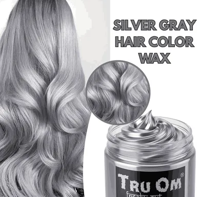 TRUOM Temporary Hair Color Wax for Men and Women 1 Day 1 Wash Perfect Hair Styling Silver Gray thumbnail 1