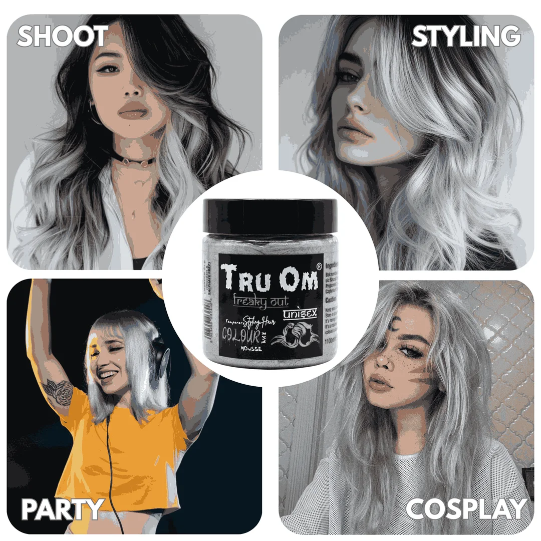 TRUOM Temporary Hair Color Wax for Men and Women 1 Day 1 Wash Perfect Hair Styling Silver Gray image 5