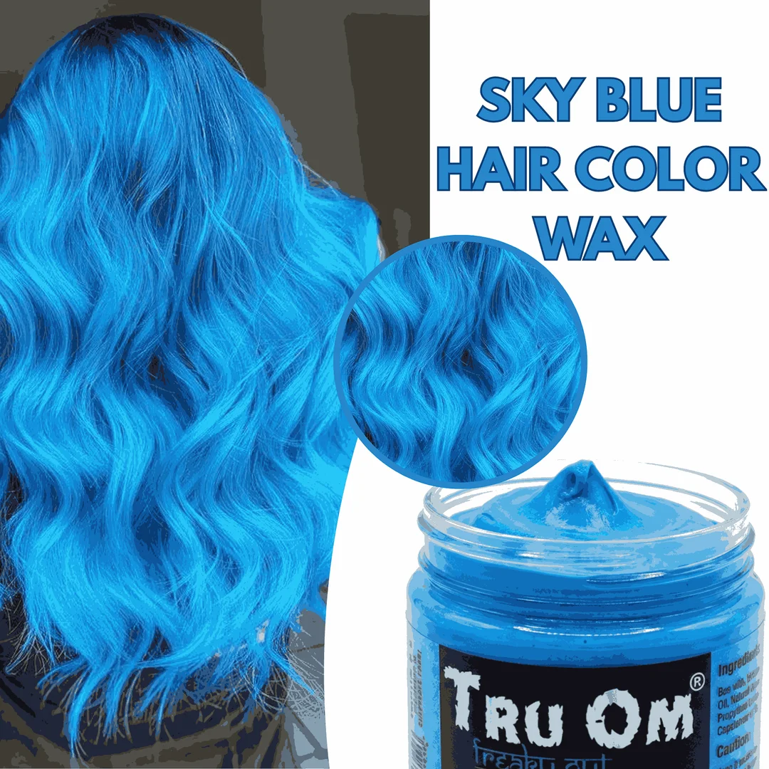 TRUOM Temporary Hair Color Wax for Men and Women 1 Day 1 Wash Perfect Hair Styling Sky Blue image 2