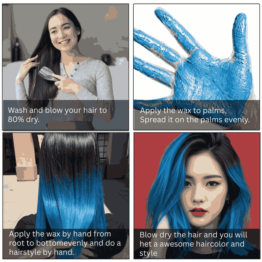 TRUOM Temporary Hair Color Wax for Men and Women 1 Day 1 Wash Perfect Hair Styling Sky Blue image 3