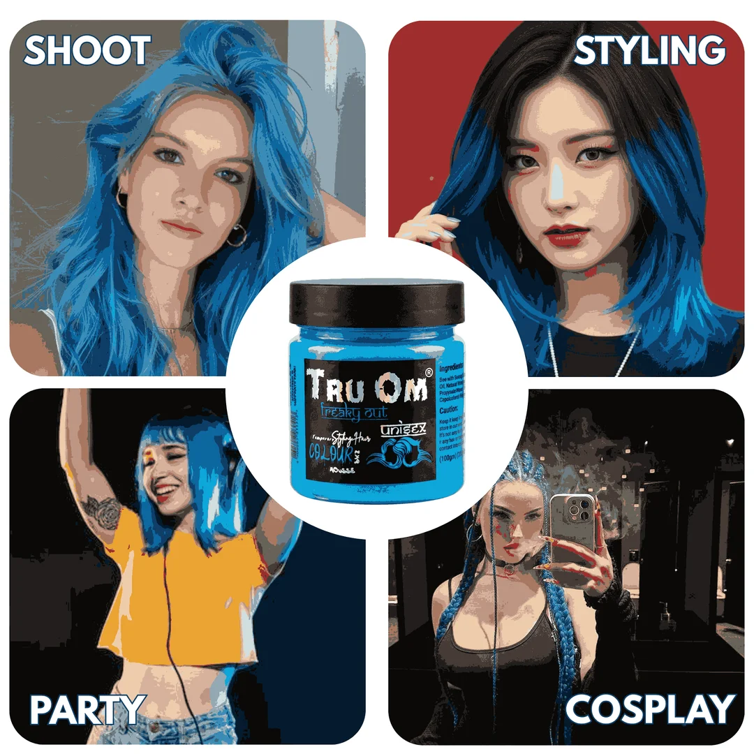 TRUOM Temporary Hair Color Wax for Men and Women 1 Day 1 Wash Perfect Hair Styling Sky Blue image 4