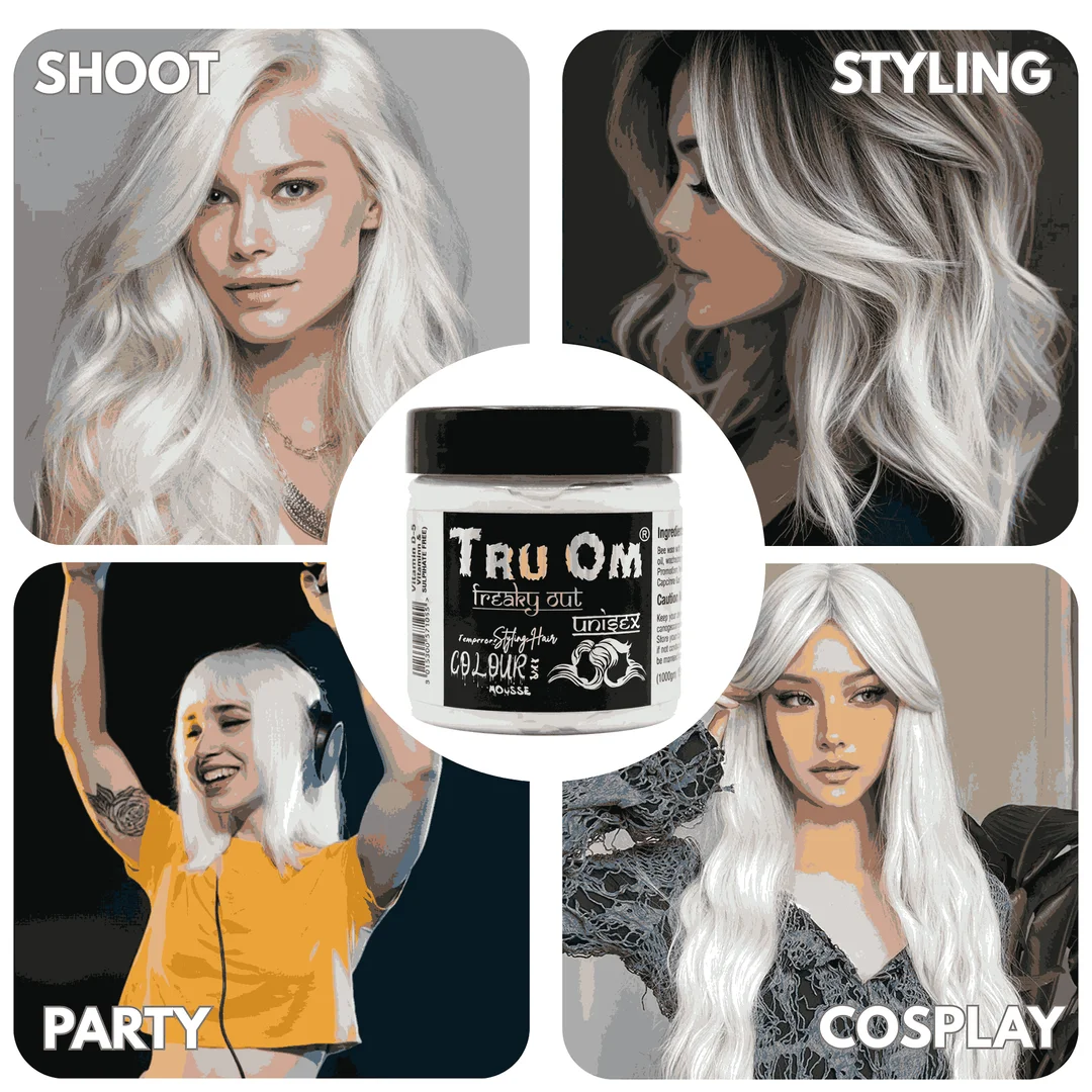 TRUOM Temporary Hair Color Wax for Men and Women 1 Day 1 Wash Perfect Hair Styling Chalk White image 4