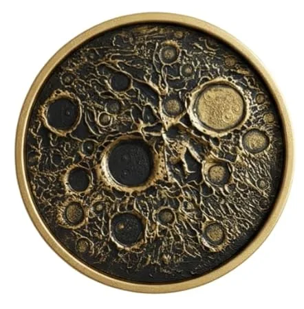 Antique Gold and Black Round Decorative Wall Art for Living Room Bedroom Office, Premium Elegant Home Wall Decor, Modern Luxury Handmade Accent Piece  image 2