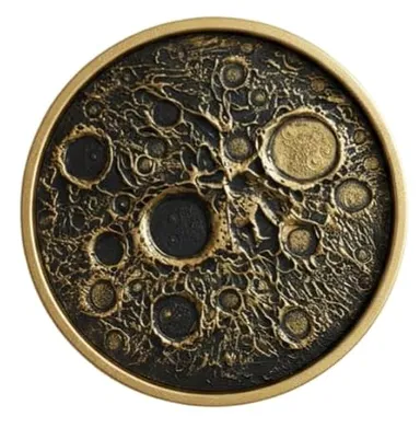 Antique Gold and Black Round Decorative Wall Art for Living Room Bedroom Office, Premium Elegant Home Wall Decor, Modern Luxury Handmade Accent Piece  thumbnail 1