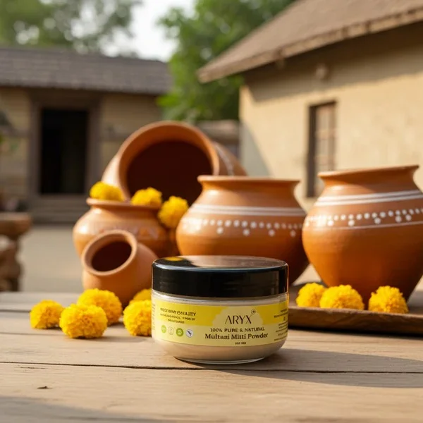 ARYX Multani Mitti Powder 100 GM Natural Oil Control & Deep Cleansing Face Pack for Oily Skin | Pure Fuller’s Earth Clay Face Mask for Acne, Pore Detox & Glow image 2
