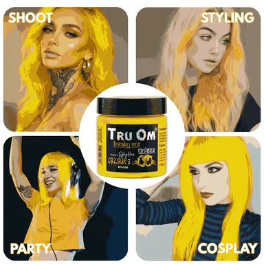 TRUOM Temporary Hair Color Wax for Men and Women 1 Day 1 Wash Perfect Hair Styling Yellow thumbnail 1