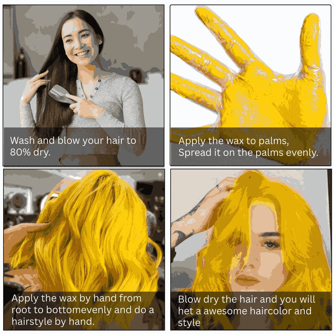 TRUOM Temporary Hair Color Wax for Men and Women 1 Day 1 Wash Perfect Hair Styling Yellow image 3