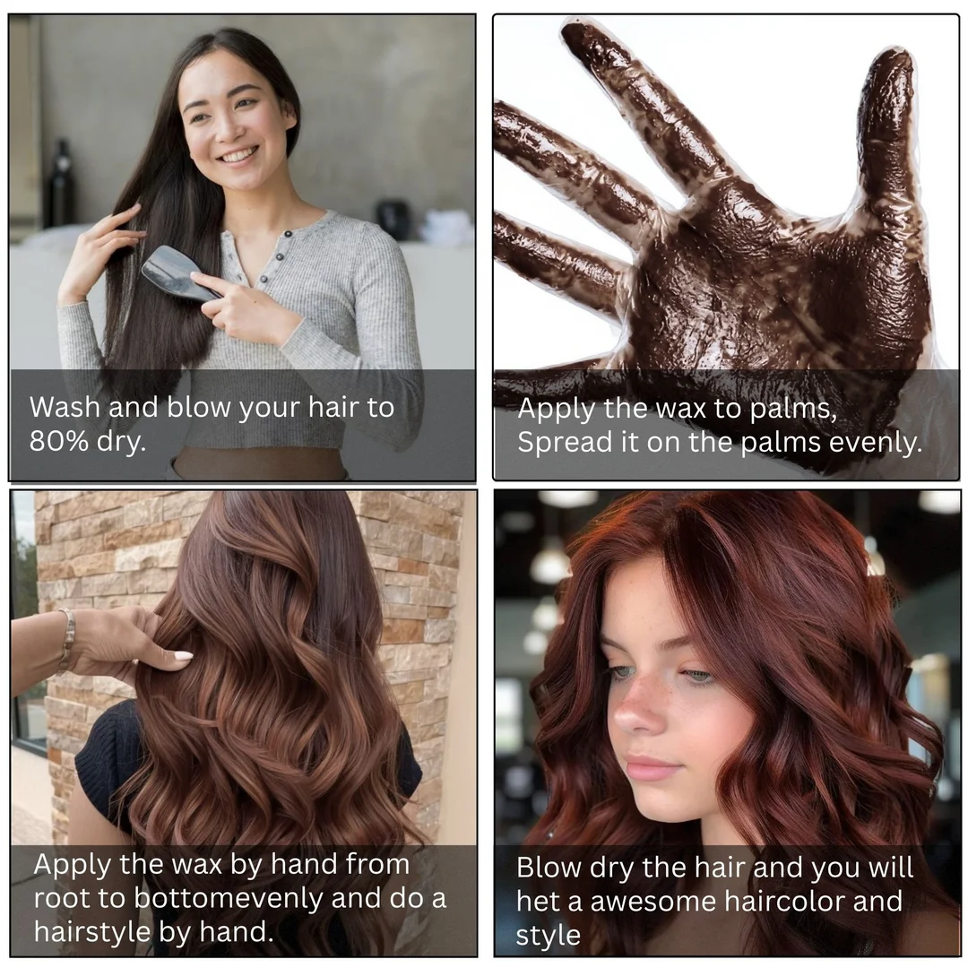 TRUOM Temporary Hair Color Wax for Men and Women 1 Day 1 Wash Perfect Hair Styling Choco Brown image 4